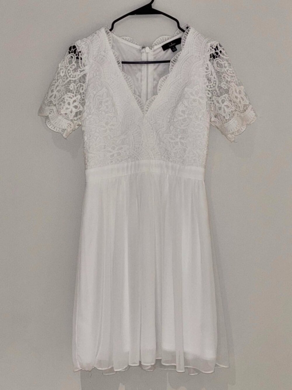 Lulus Exclusive Angel in Disguise White Lace Skater Dress